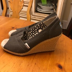 Toms Shoes - TOMS wedges in slate grey, size 6! Toms Shoes - TOMS wedges in slate grey, size 6!